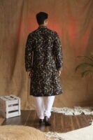 Men's Black All-Over Threadwork Embroidered Kurta